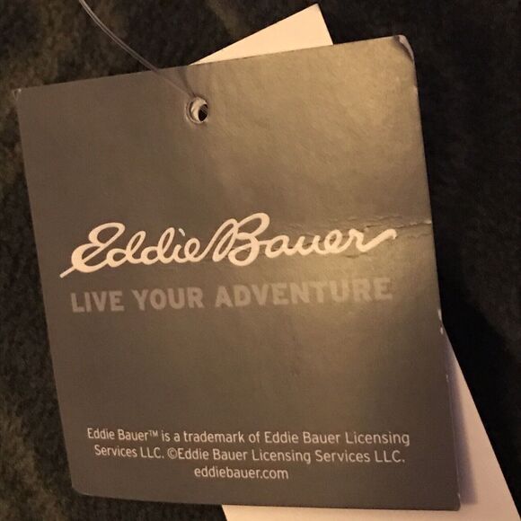 Eddie Bauer 1/4 Button Pullover SZ Large Green Fleece Hiking Outdoors New Men's - Picture 4 of 7